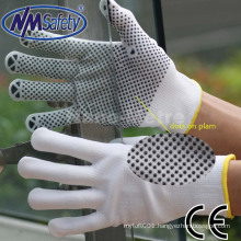NMSAFETY pvc dotts on palm anti-slip knitted hand work gloves
